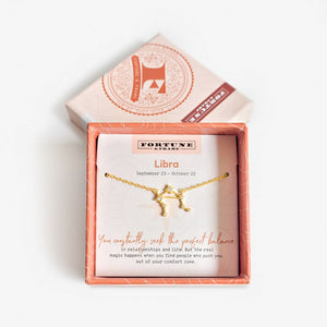 Zodiac Constellation Pendant (Libra) - Gold